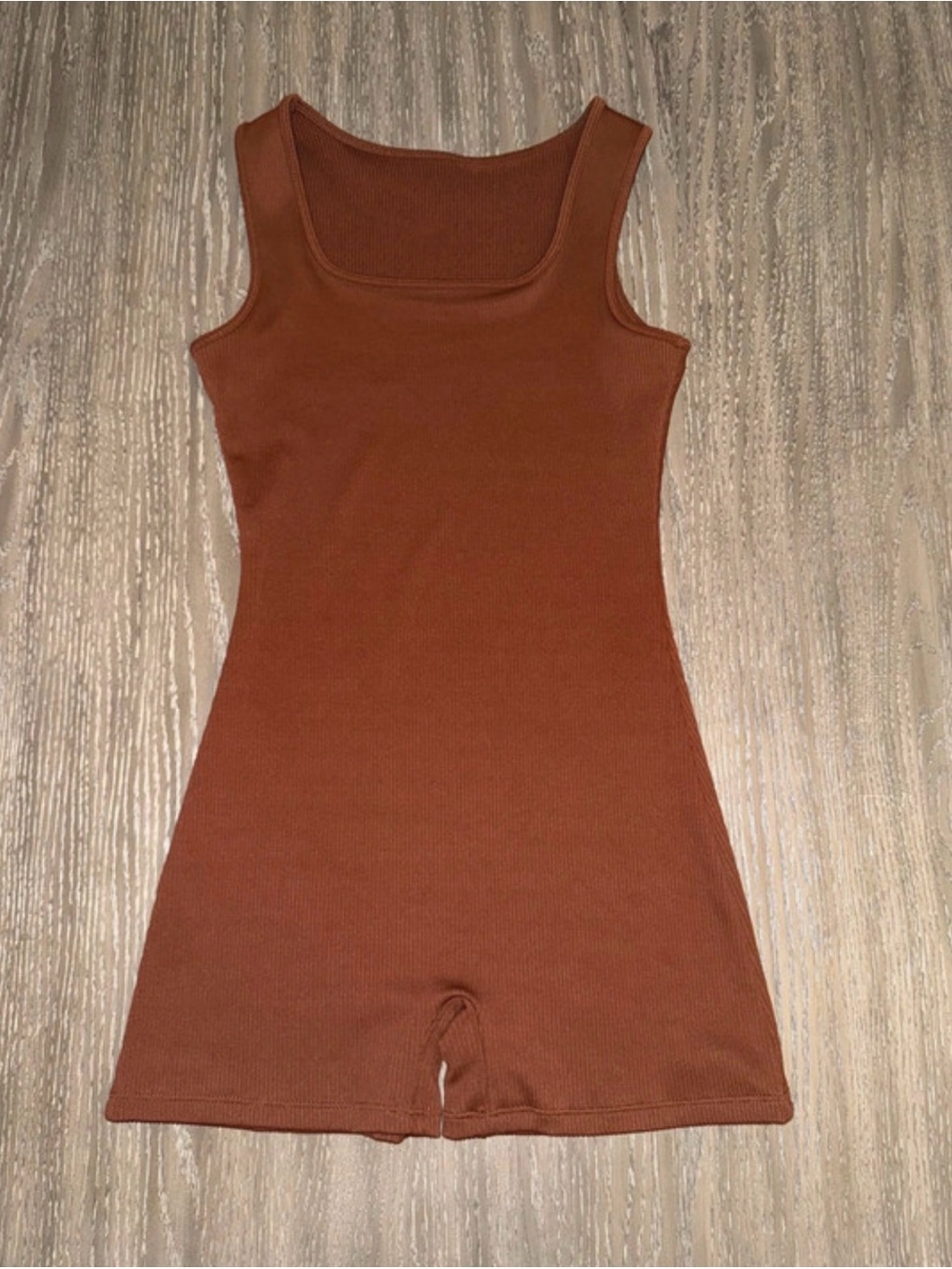 wild fable Rust Ribbed Tank Romper